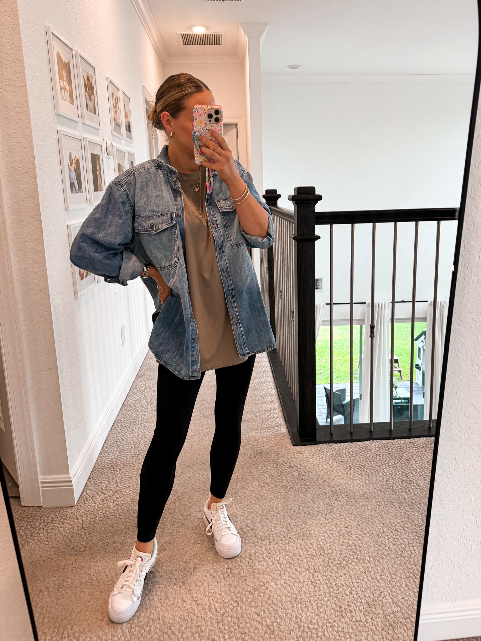 Oversized tees must have a and lightweight denim jacket 

Wearing size medium in jacket more a more oversized fit 
Wearing small in tee (already oversized)
Wearing small in leggings tts

Fall fashion, comfy look, trendy fashion 

#LTKStyleTip #LTKSeasonal