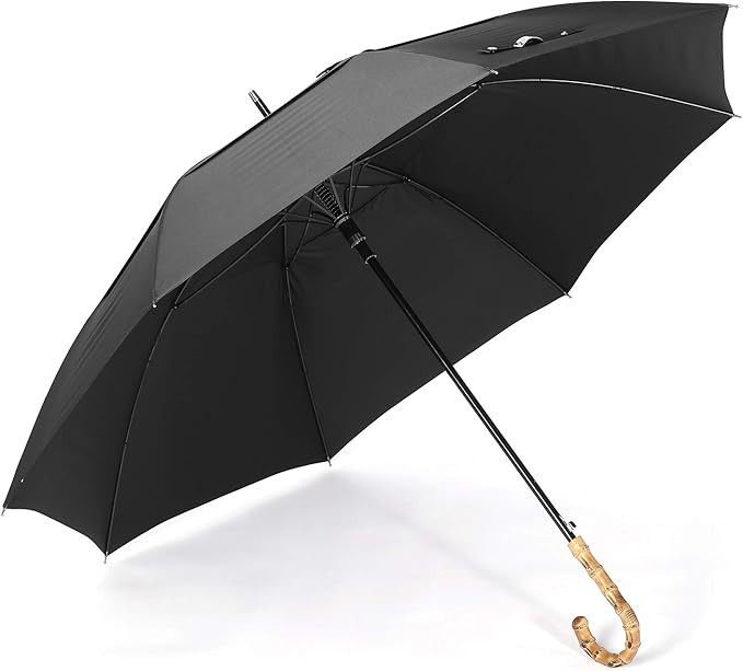 ZEKAR Wood/Bamboo J-Handle Premium Stick Umbrella | 54 & 62 inch | Windproof Large Classic Rain f... | Amazon (US)