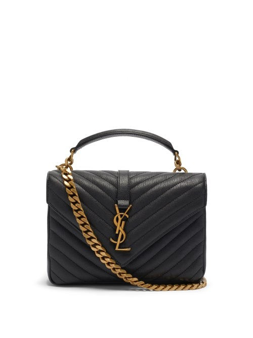 Saint Laurent - Collège Medium Quilted-leather Shoulder Bag - Womens - Black | Matches (UK)