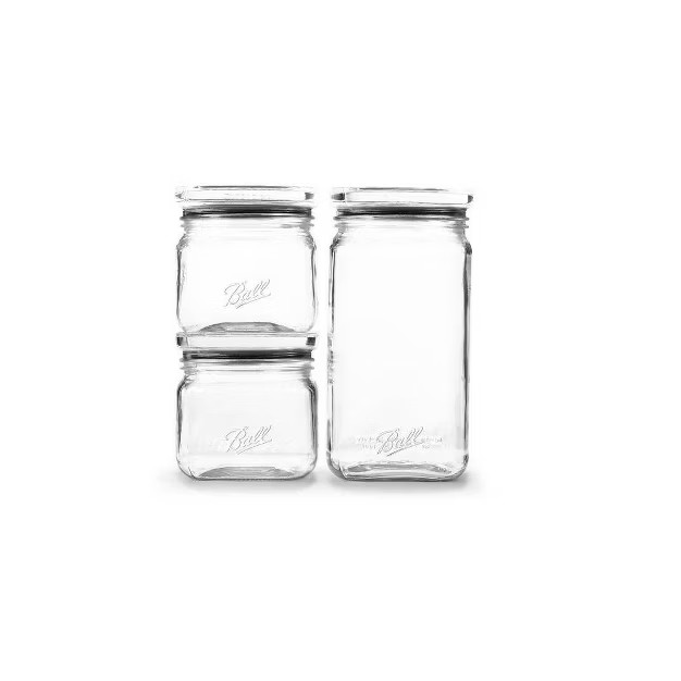 Ball 3pk Stack & Store Jars - Two 4 Cup and One 9.9 Cup | Target