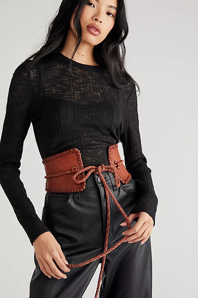 Selena Leather Corset Belt | Free People (Global - UK&FR Excluded)