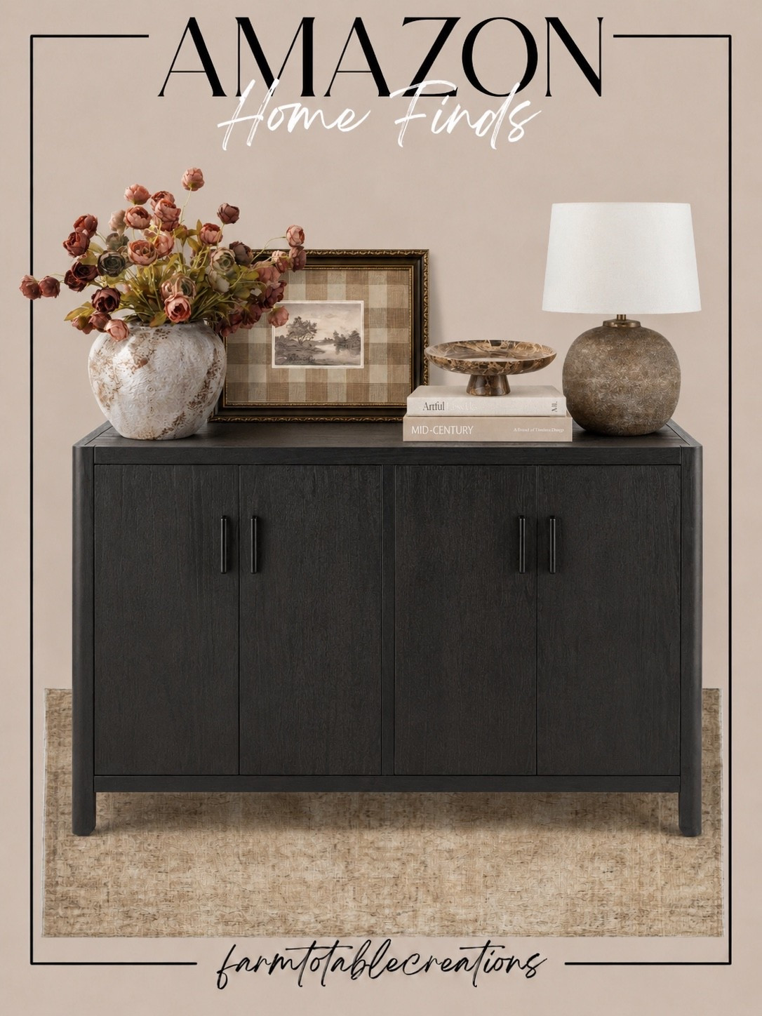 Amazon Home Finds That Look So High-End 🤎

These Amazon home finds are giving all the warm, collected designer vibes! From the beautiful dark cabinet and vintage-inspired rug to the textured lamp, artwork, decorative bowl and florals, every piece adds so much character and warmth to a space.

Perfect for creating an entryway, dining room or living room moment that feels cozy, layered and beautifully put together.

#AmazonHome #AmazonFinds #AmazonHomeFinds #HomeDecor #HomeDecorFinds #NeutralHome #CozyHome #EntrywayDecor #DesignerInspired #LTKHome

#LTKSaleAlert #LTKHome #LTKSeasonal