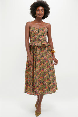 Black Multi Floral Maeve Midi Dress | Tuckernuck (US)