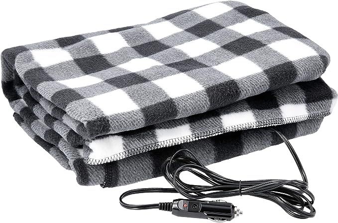 Heated Car Blanket - 12-Volt Electric Blanket for Car, Truck, SUV, or RV - Portable Heated Throw ... | Amazon (US)