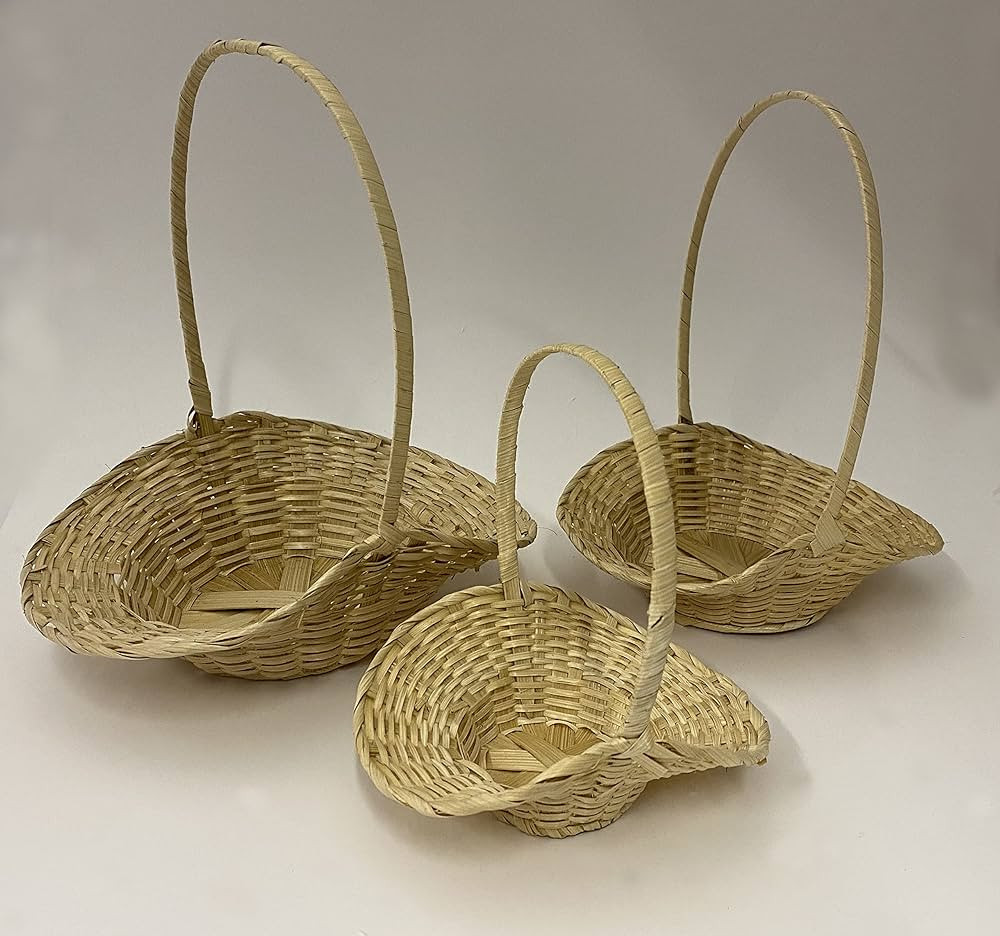 CalCastle Craft Bamboo Baskets with handle Gift Baskets, Woven Bread Roll Baskets, Food Serving B... | Amazon (US)