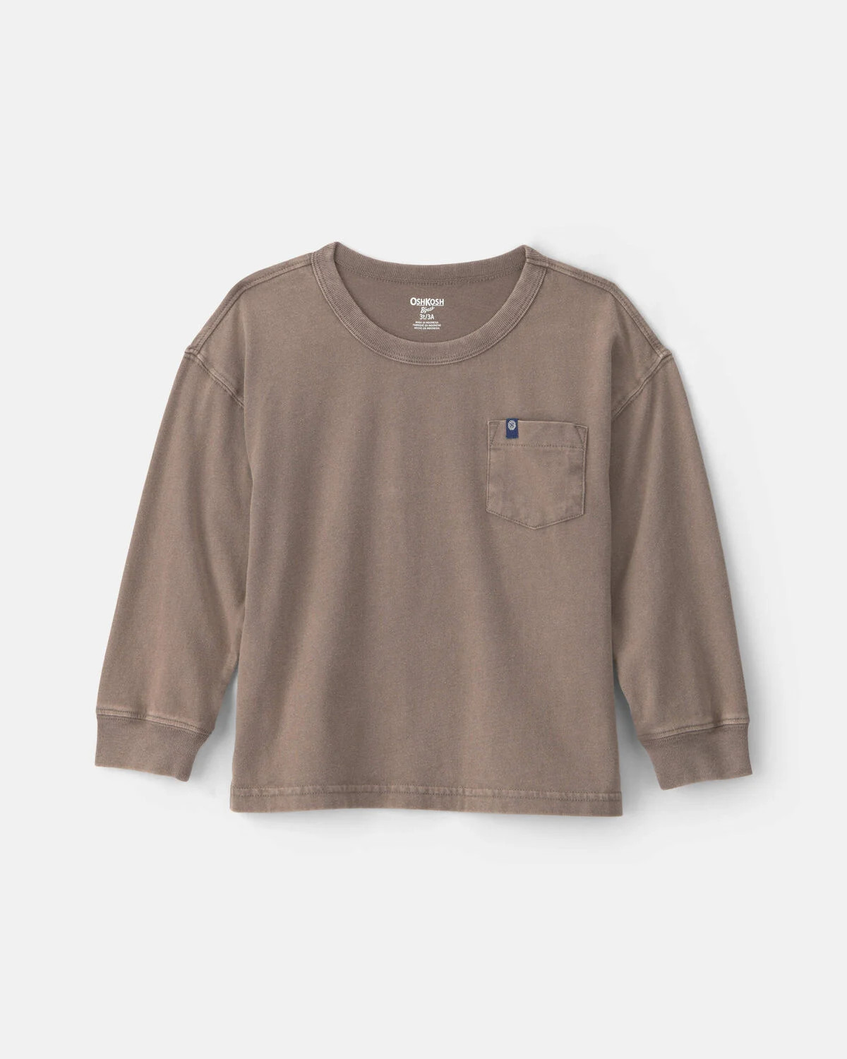 Toddler Boy Mineral Wash Long-Sleeve T-Shirt - Brown | Carter's Inc