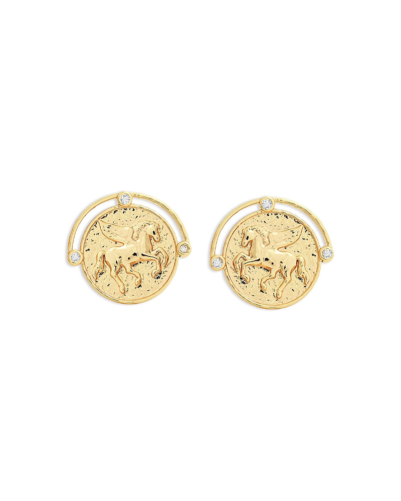 Anabel Aram Pave Pegasus Coin Stud Earrings | Bloomingdale's (US)