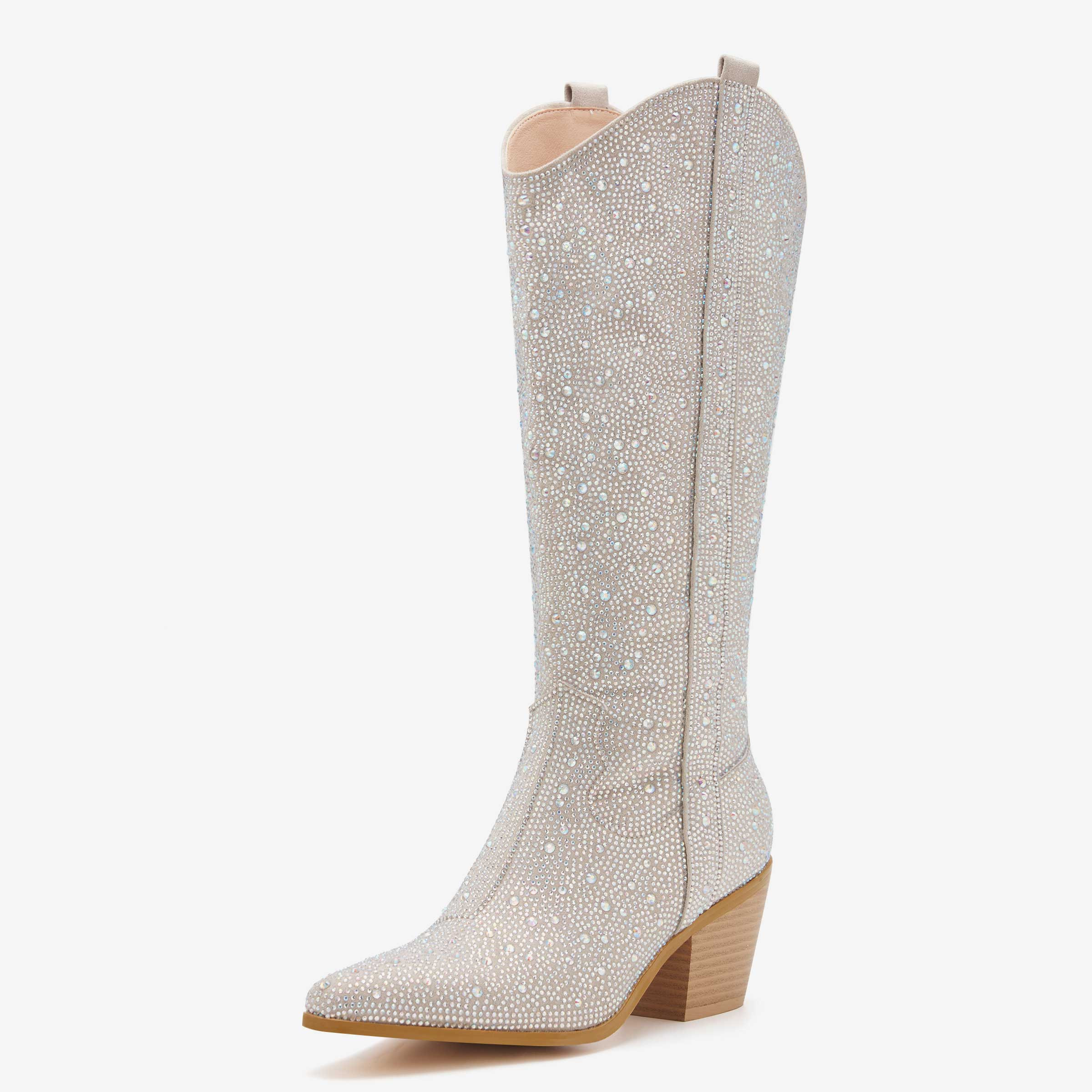 Women's Cowgirl Boots with Pointed-Toe and Full Rhinestone Embellishments | REDTOP