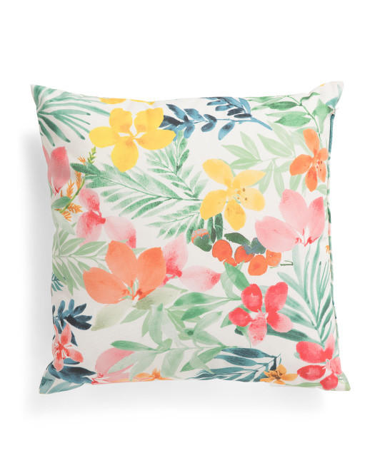 18x18 Watercolor Floral Pillow | TJ Maxx
