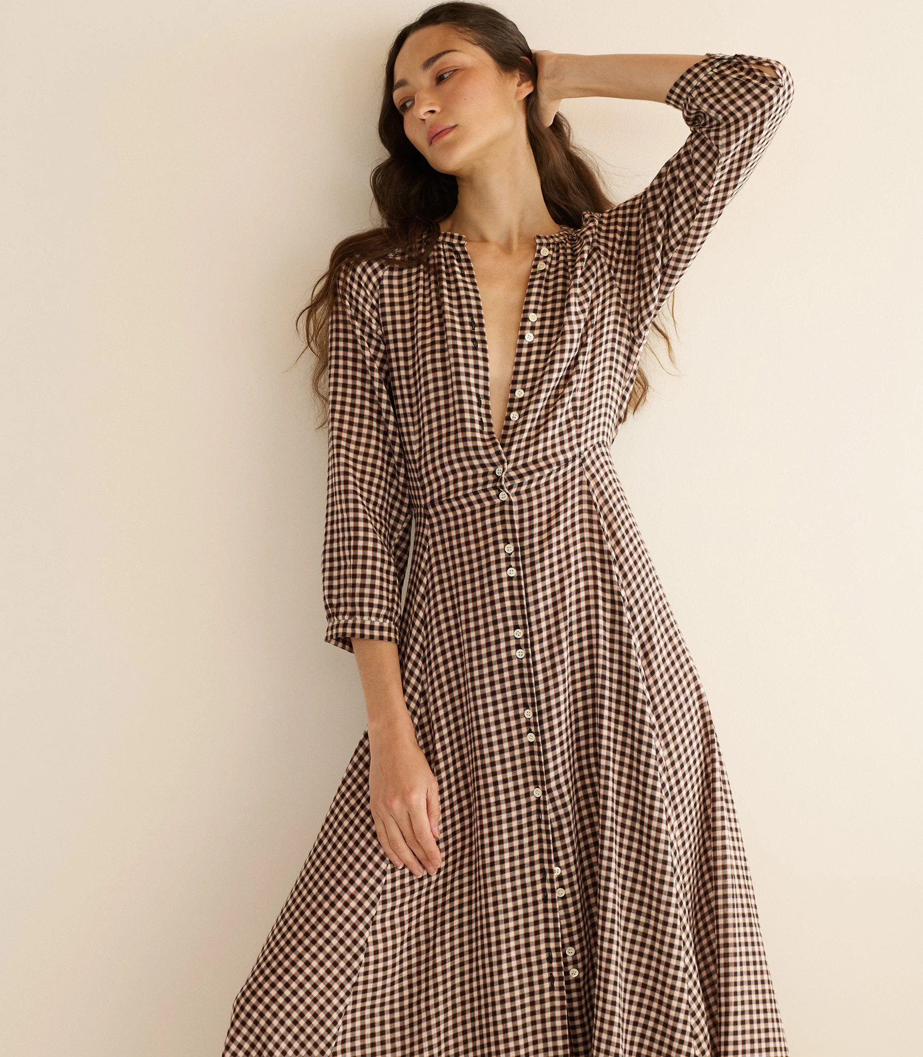 Madelaine Dress - Delphine Plaid | DÔEN | DOEN