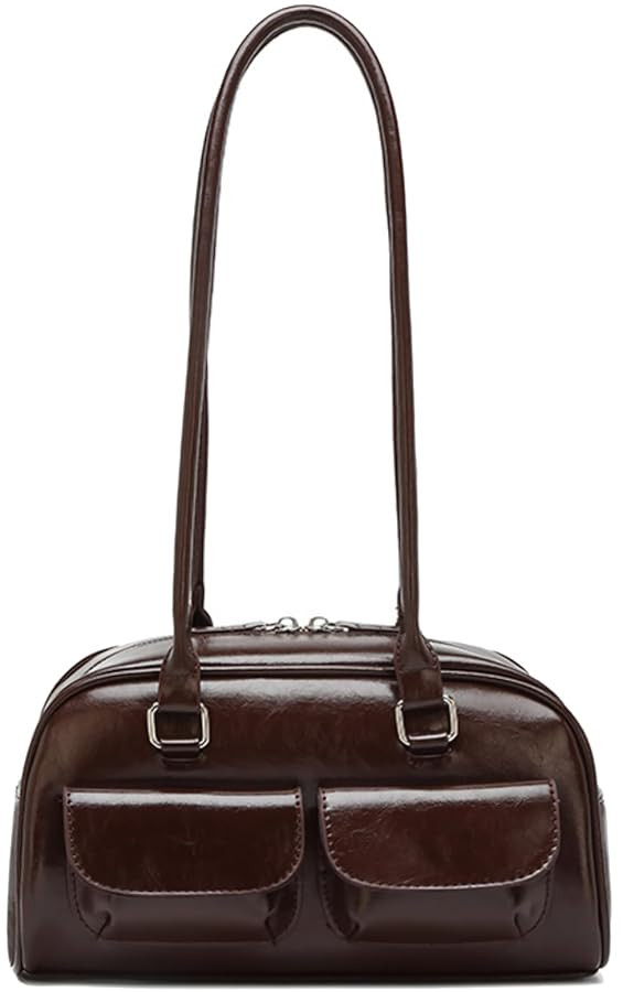 Y2K Shoulder Bag for Women Black Purse Small Retro Brown Purse Trendy Purse Women's Shoulder Hand... | Amazon (US)