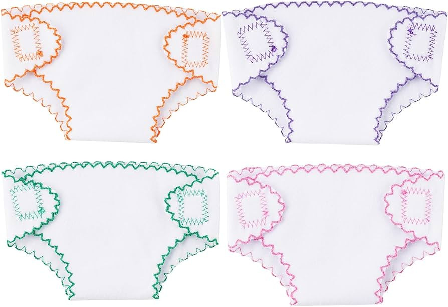 BABESIDE 4 Pcs Baby Doll Diapers, Babies Underwear for 12-15 Inch Dolls, Washable Diaper fit Newb... | Amazon (US)
