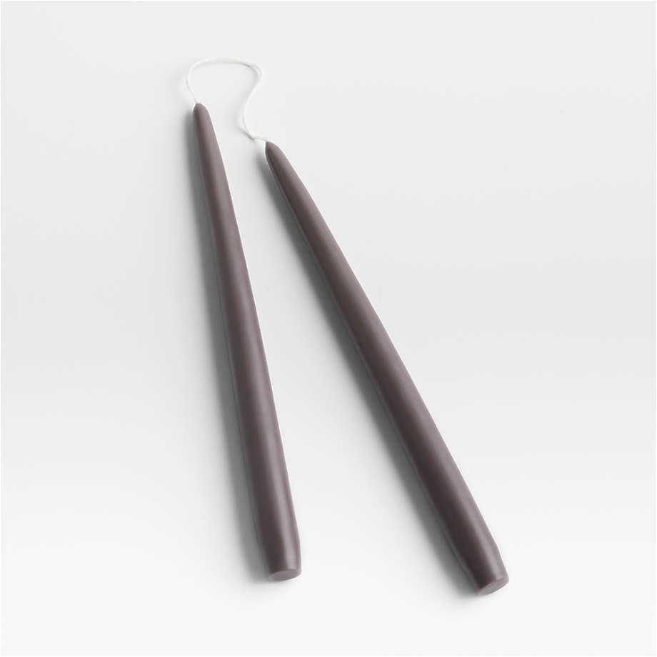 Dipped Slate Grey Taper Candles, Set of 2 | Crate & Barrel