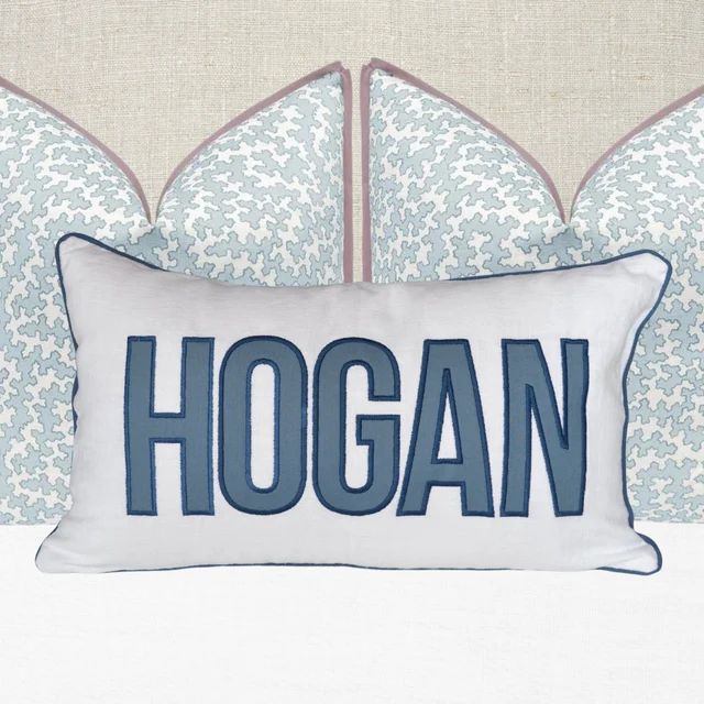 12x20 in Personalized Applique Name and Monogram Pillow Cover | Etsy (US)