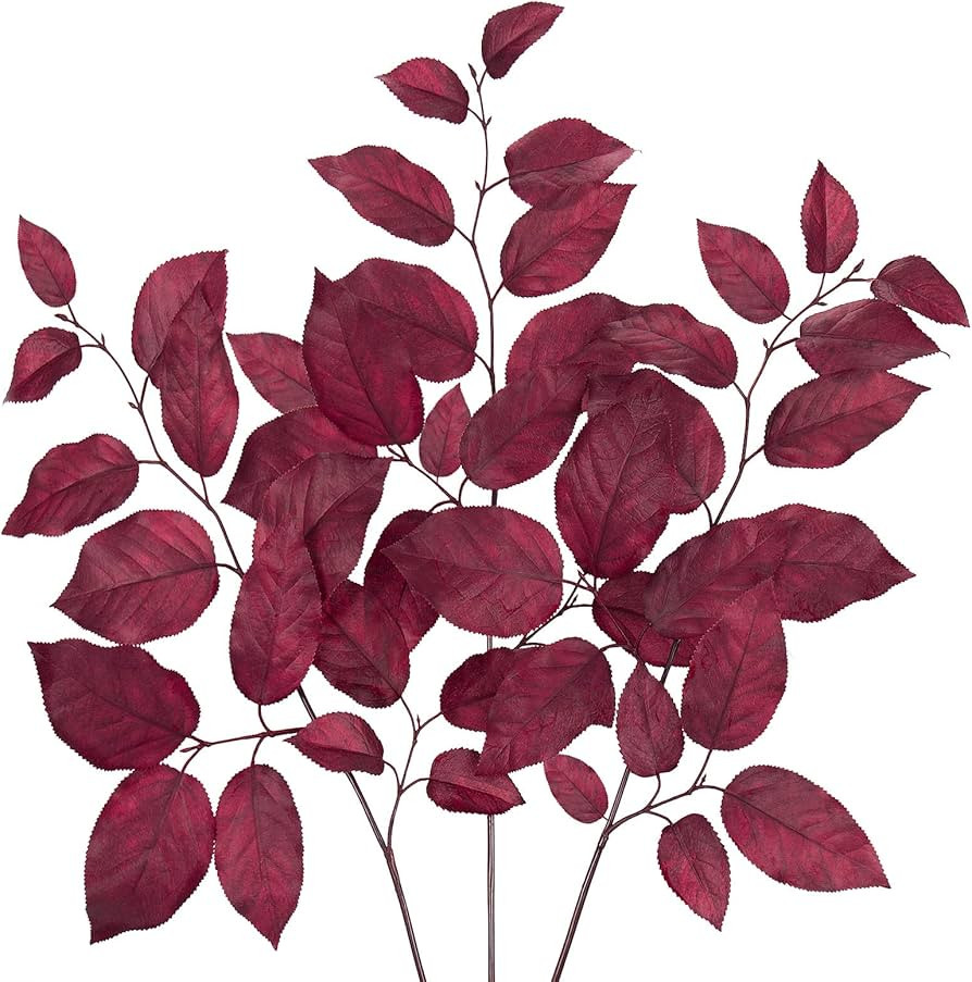 3PCS Artificial Fall Leaves Stems 29.5'' Fall Foliage Branches Autumn Salal Leaves Spray for Home... | Amazon (US)