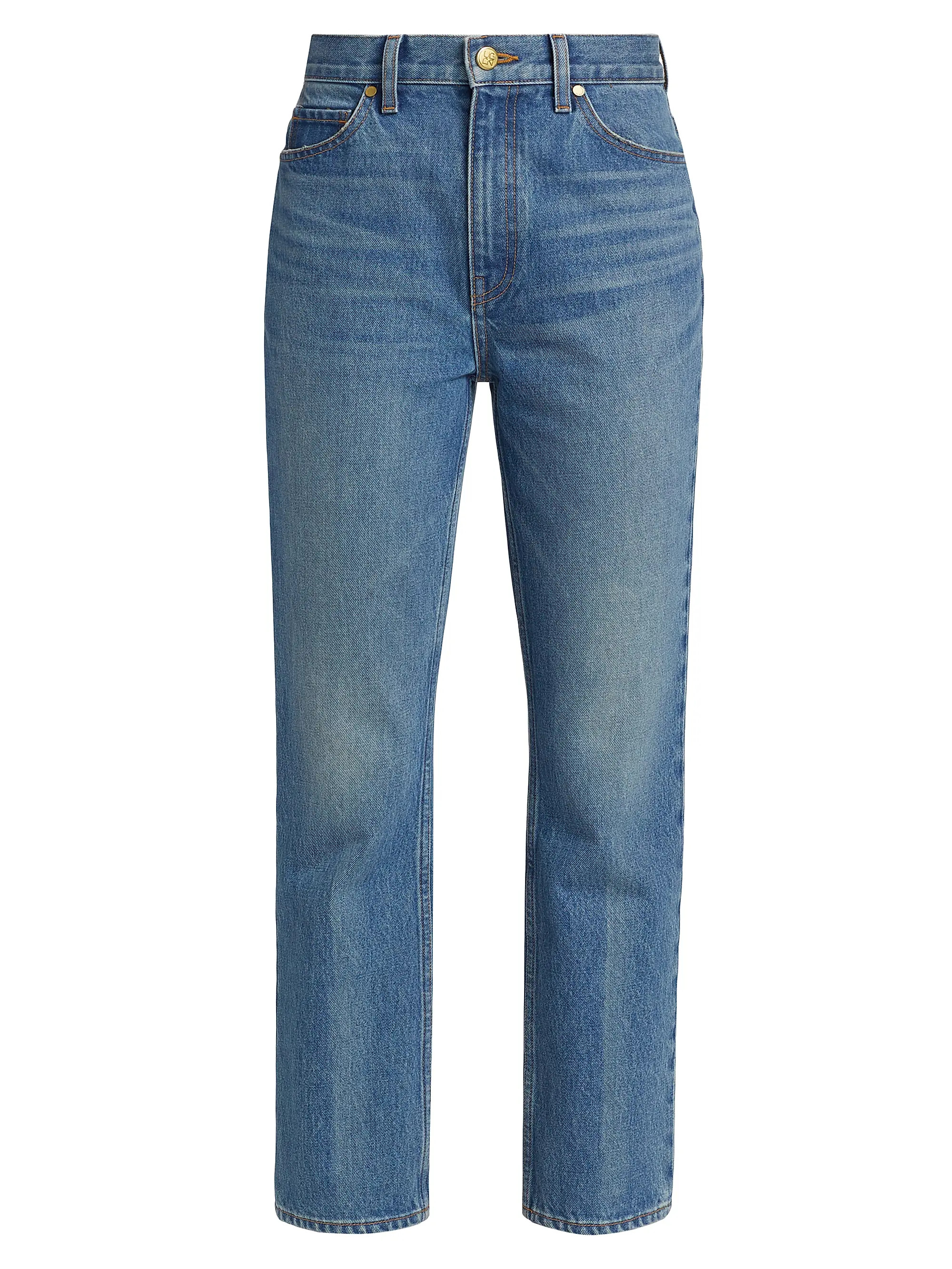 Ulla Johnson Agnes Washed-Denim Crop Jeans | Saks Fifth Avenue | Saks Fifth Avenue