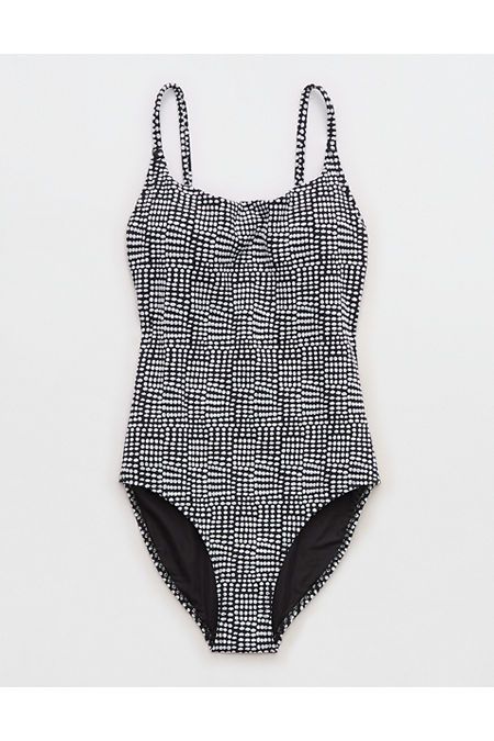 Aerie Jacquard Crossback One Piece Swimsuit | Aerie