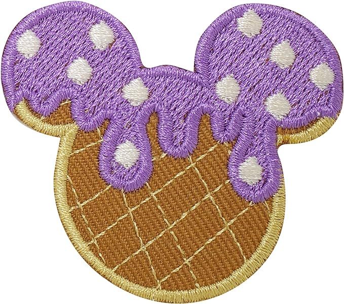 Triple Siblings Mickey Donut Embroidered Iron On Patch DIY & Repair Jeans, Jacket, Bag Sew On Emb... | Amazon (US)