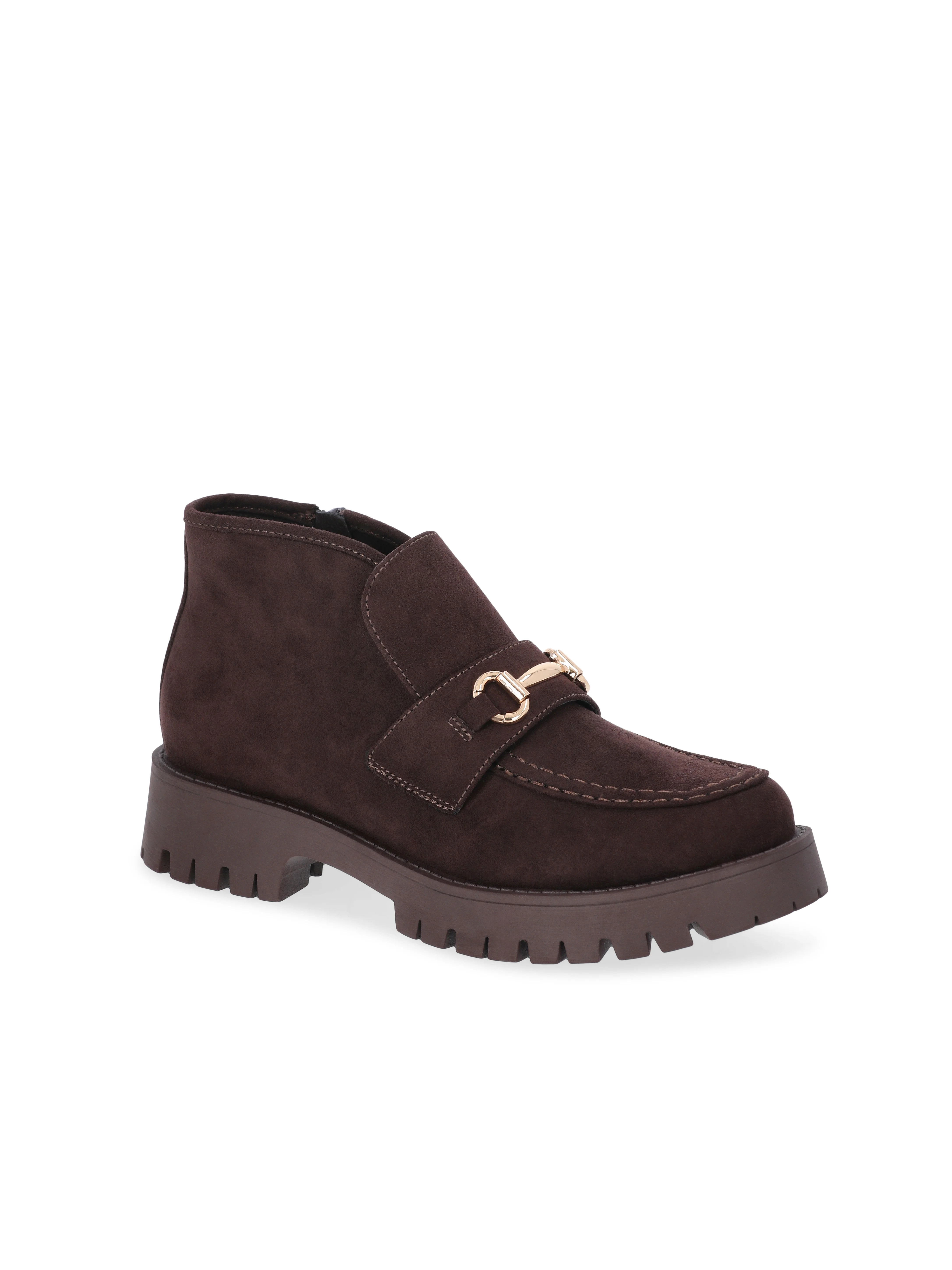 Madden NYC Women's Faux Suede Lug Sole Loafer Booties | Walmart (US)