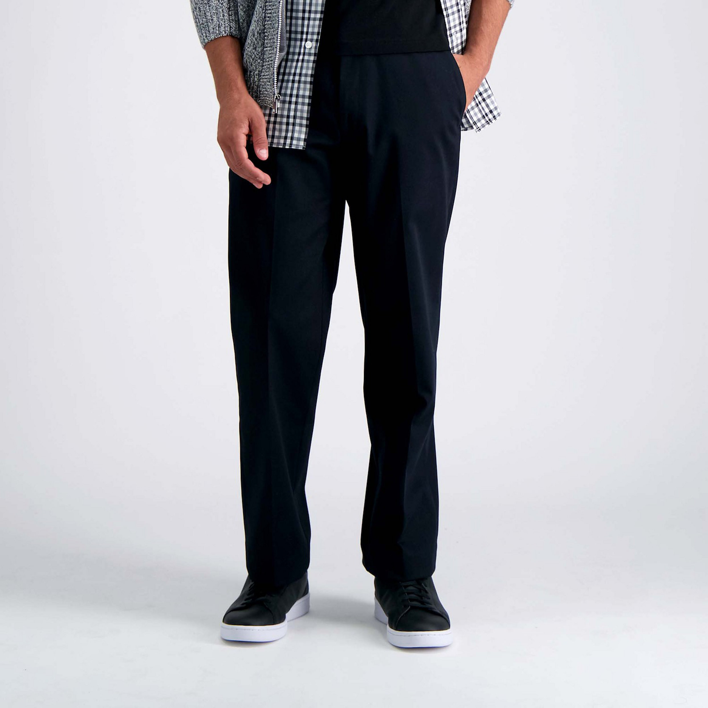 Men's Haggar® Iron Free Premium Khaki™ Classic-Fit Flat Front Hidden Comfort Waistband Casual ... | Kohl's