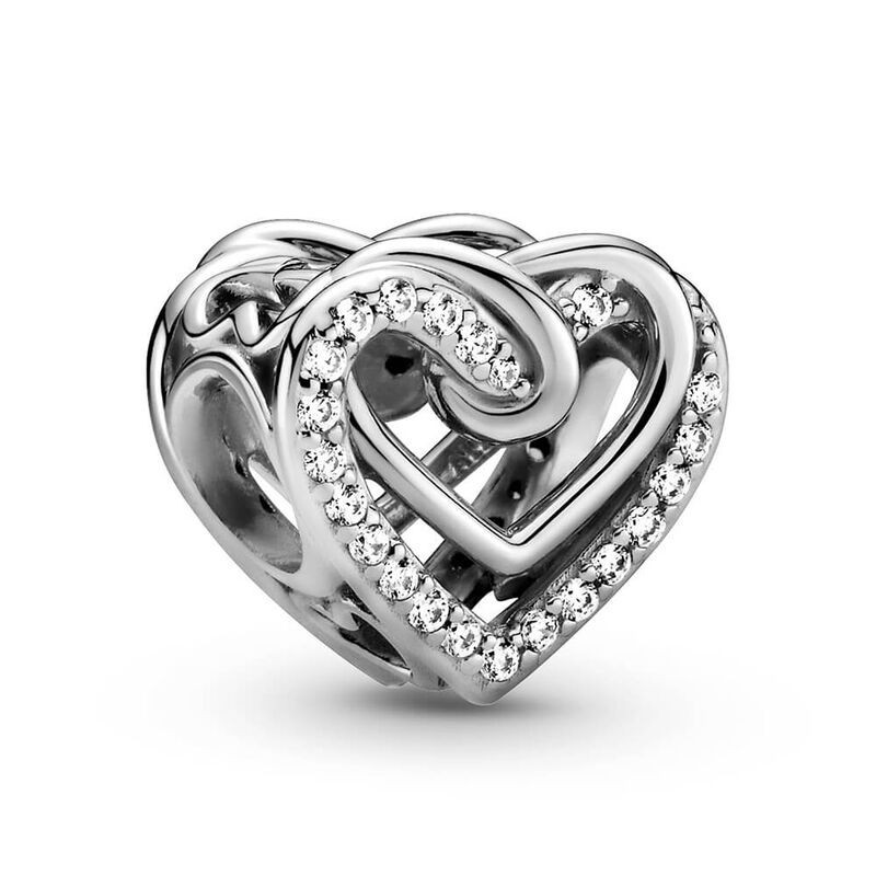 Pandora Sparkling Entwined Hearts Charm | Ben Bridge Jeweler