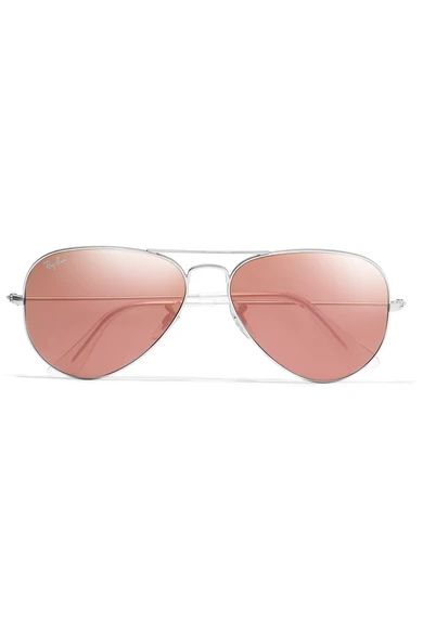 Aviator silver-tone mirrored sunglasses | NET-A-PORTER (UK & EU)