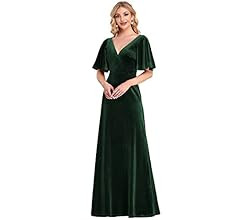 Ever-Pretty Women's Velvet Retro V-Neck Wrap Maxi Formal Dresses 0861-USA | Amazon (US)