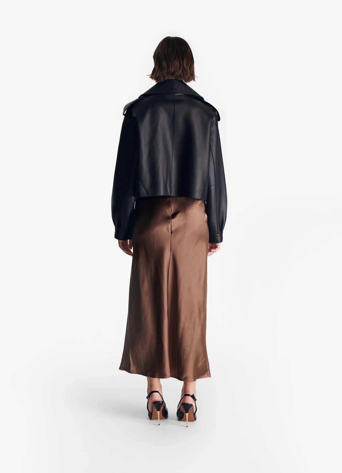 Black Oversized Leather Jacket | DE SAVARY LONDON