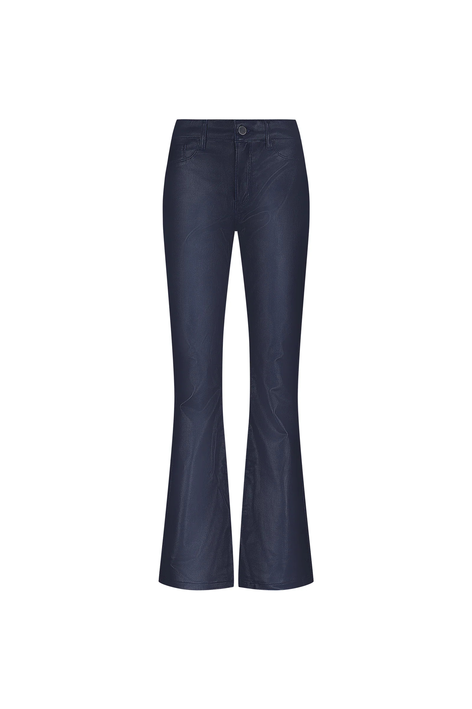 Aria Coated Flare Jean - Navy | The Noli Shop