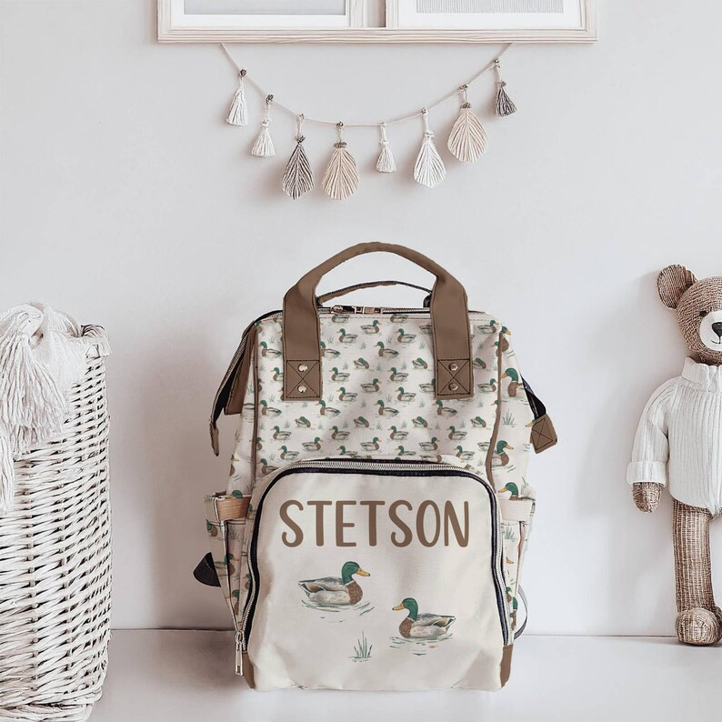 Duck Hunting Backpack, Mallard Duck Bag, Personalized Diaper Pack, Camo Baby Bag, Outdoor Adventu... | Etsy (US)