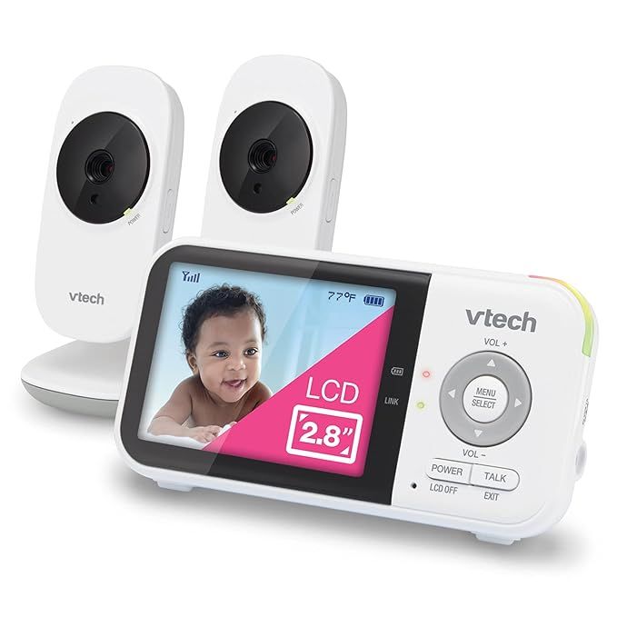 VTech VM819-2 Video Baby Monitor with 19-Hour Battery Life, 2 Cameras, 1000ft Long Range, Auto Ni... | Amazon (US)