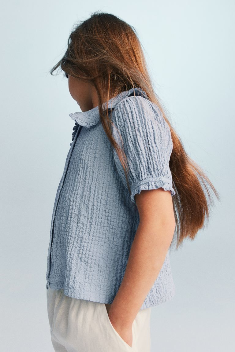 Blouse with Collar - Light blue - Kids | H&M US | H&M (US + CA)