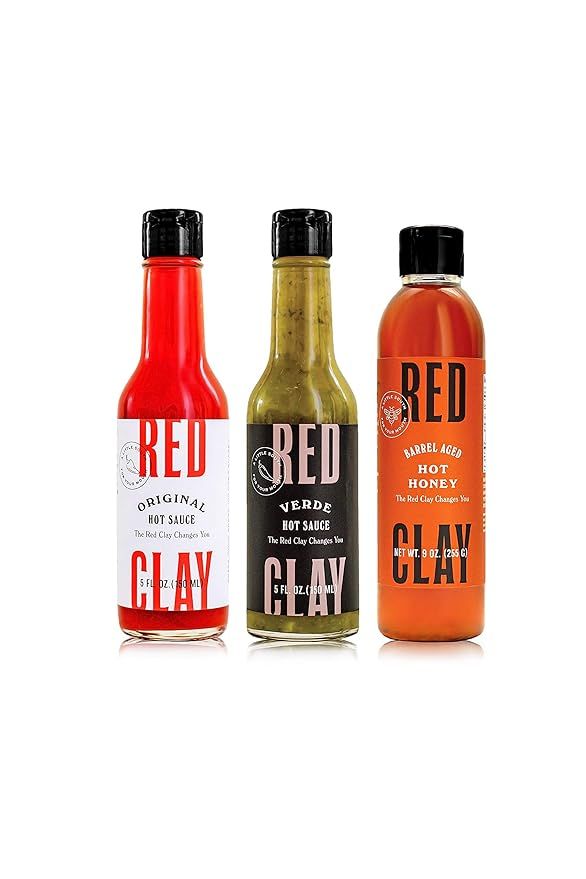 Red Clay Hot Sauce and Hot Honey, All-Stars Variety Pack (3 Count) Gift Box, with Original Hot Sa... | Amazon (US)