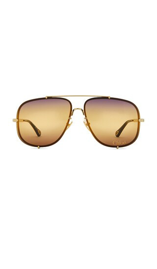 Chloe Ivy Sunglasses in Metallic Gold. | Revolve Clothing (Global)