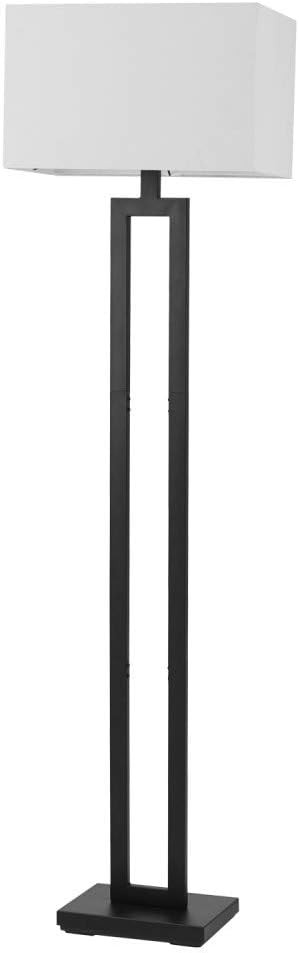 Amazon.com: Globe Electric 67046 D'Alessio 58" Floor Lamp, Matte Black, White Linen Shade, On/Off... | Amazon (US)