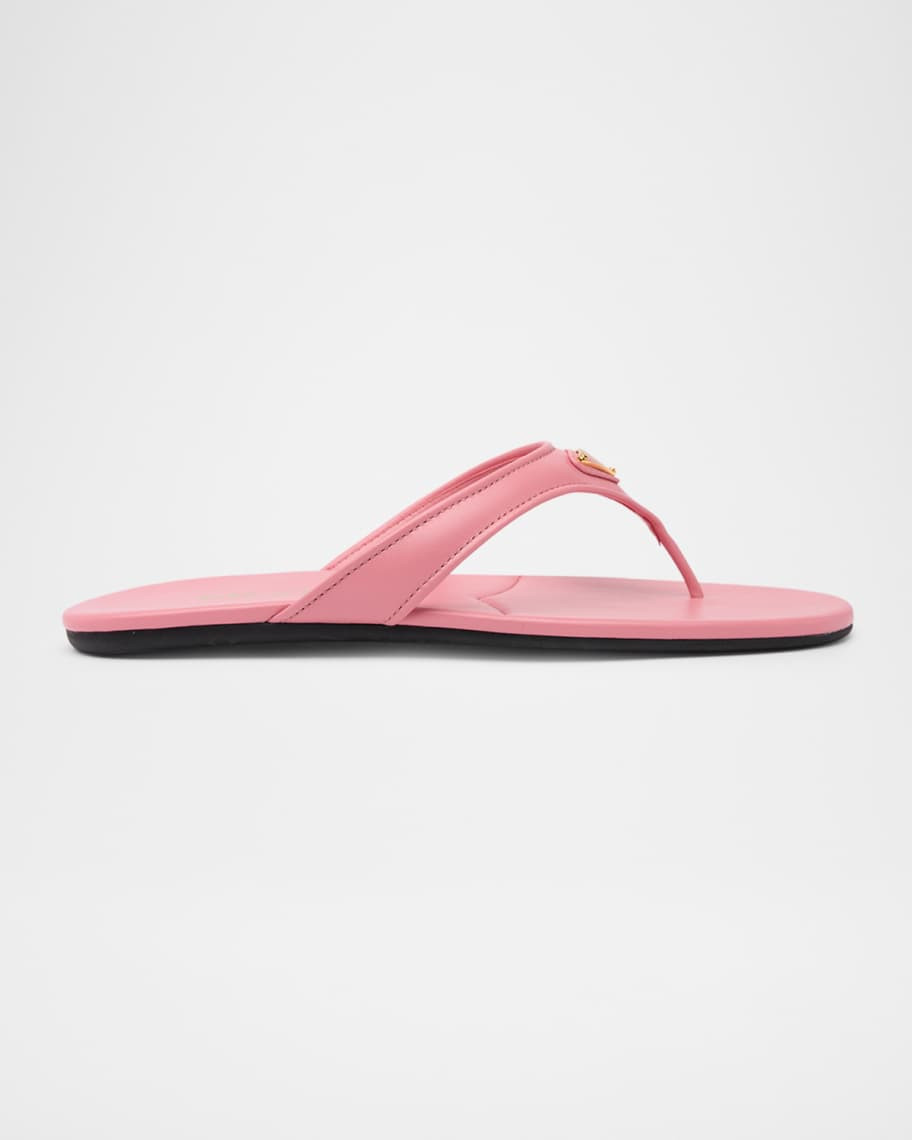 Leather Thong Flat Sandals | Neiman Marcus