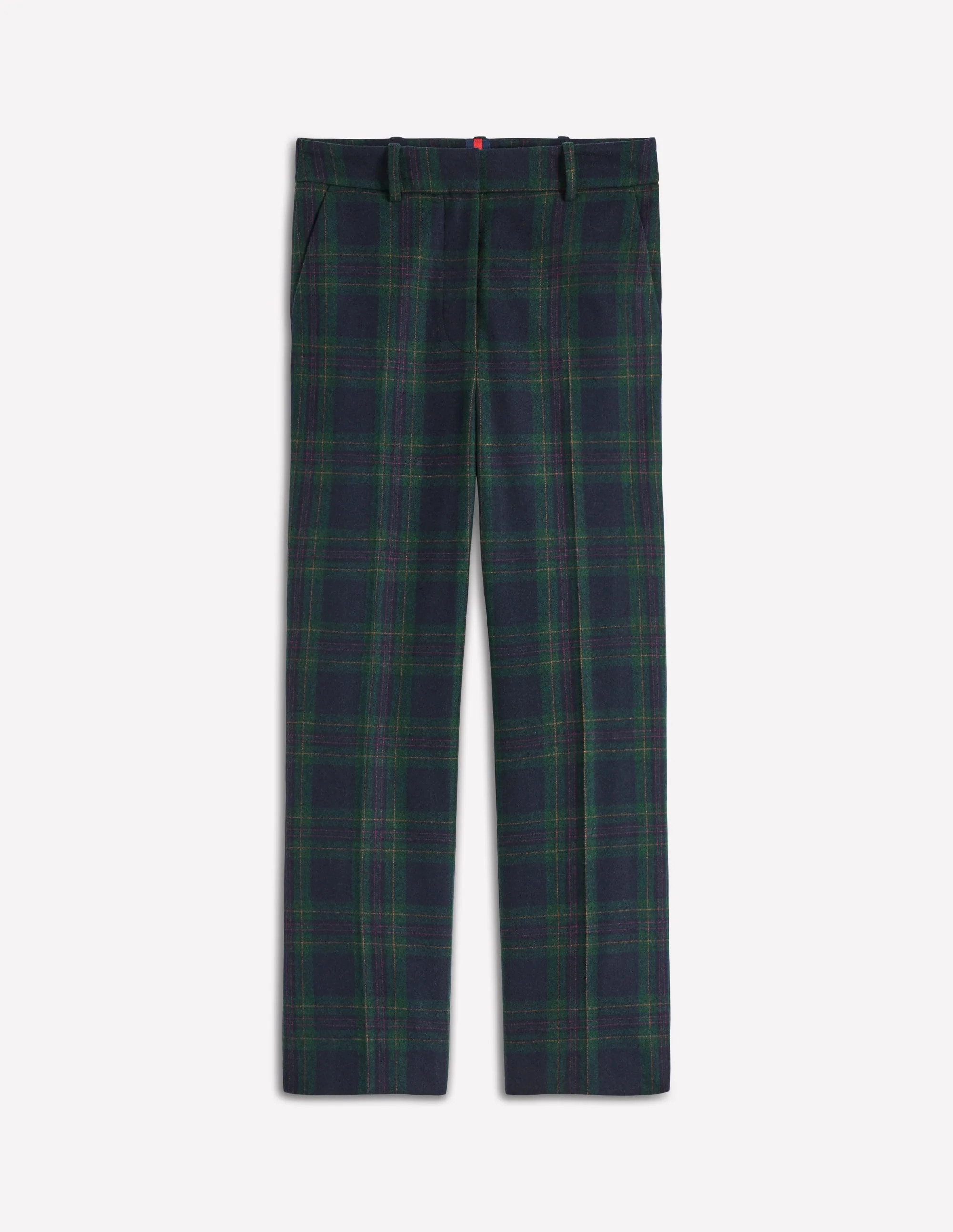 Canonbury Wool Pants-Navy and Green Tonal Check | Boden (US)