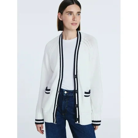 Free Assembly Women's and Women's Plus Cotton Grandpa Cardigan Sweater, Sizes XS-4X | Walmart (US)