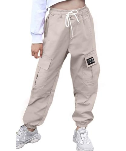 AOWKULAE Women's Cargo Pants Drawstring Joggers Pants,Beige,L | Amazon (US)