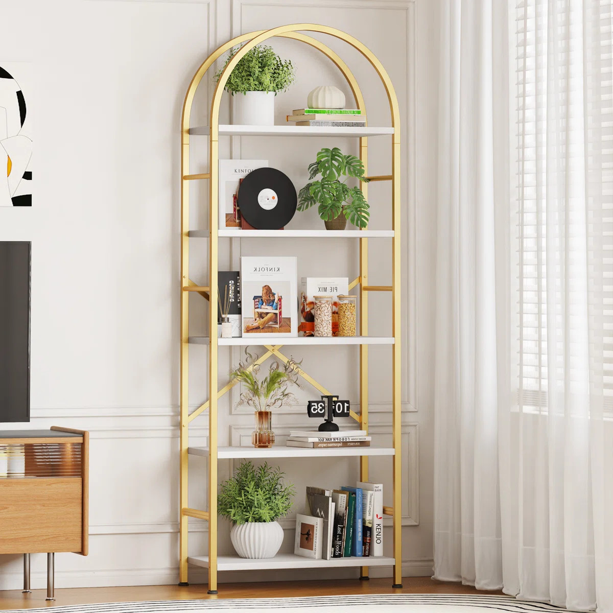 Sigourney 67'' H x 23.6'' W Etagere Bookcase | Wayfair North America