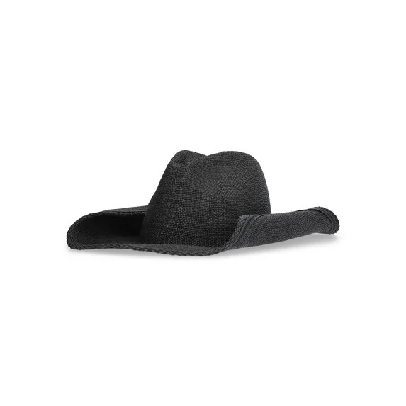 No Boundaries Straw Rancher Hat, Women's, Black | Walmart (US)