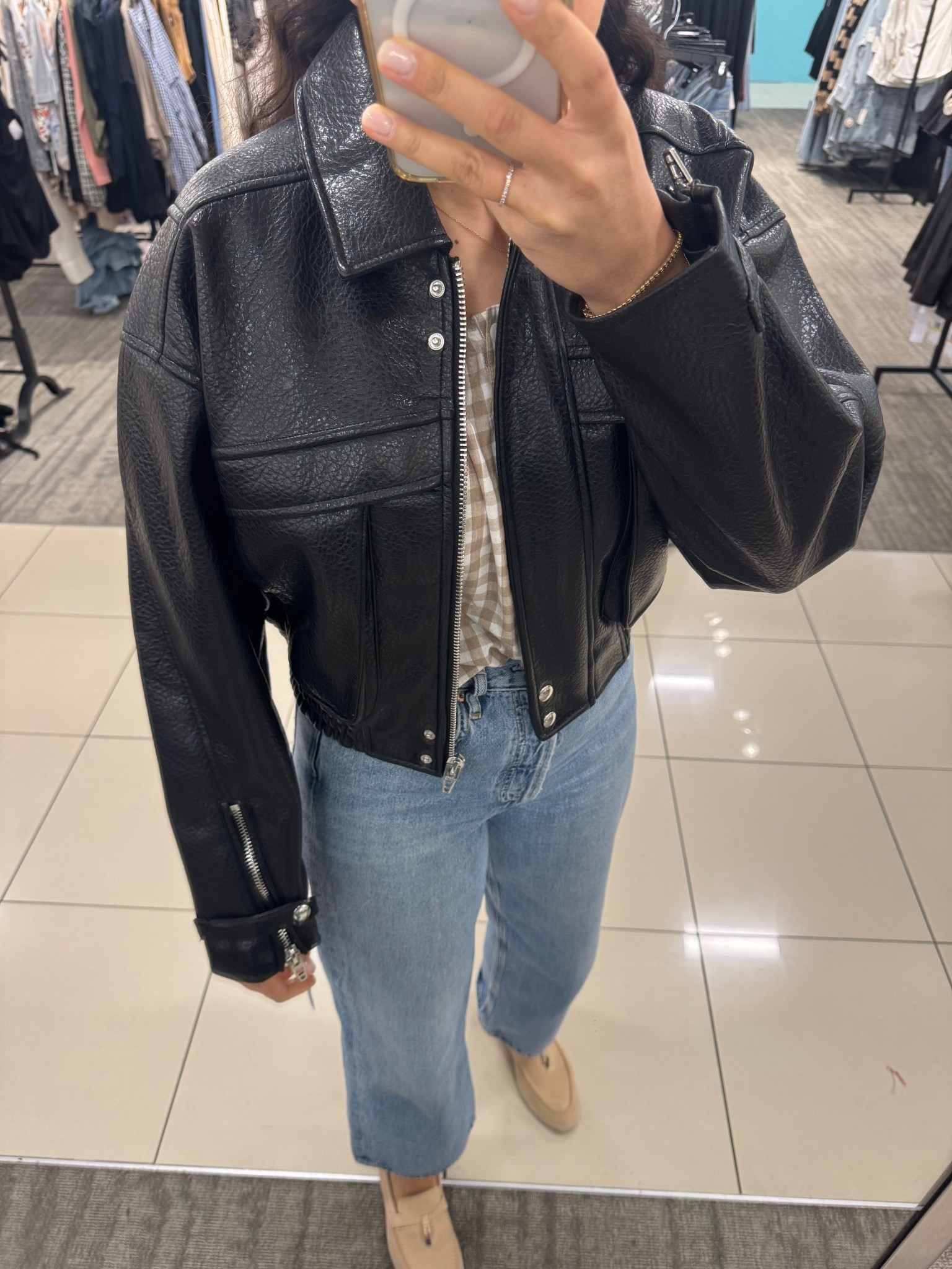 Faux fur jacket on sale! Love this! Under $61!!!! True to size. Wearing a small. 

#LTKStyleTip #LTKFindsUnder100 #LTKSaleAlert