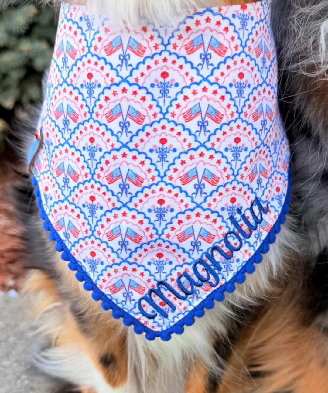 American Flag Dog Bandana, Memorial Day/july 4th, Reversible Tie & Snap Style, Personalized Embro... | Etsy (Global)
