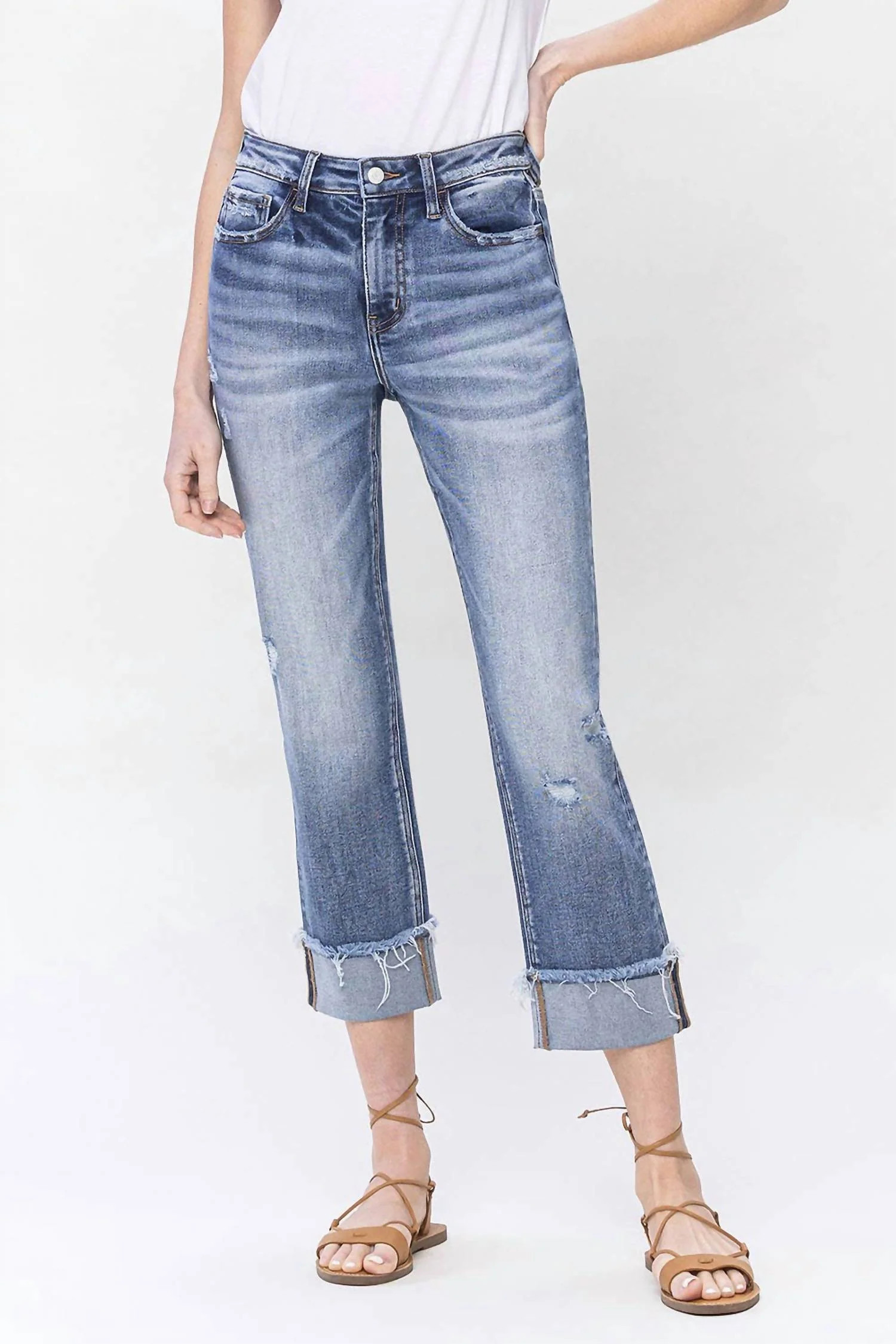 High Rise Cuffed Straight Jean In Infallible | Shop Simon