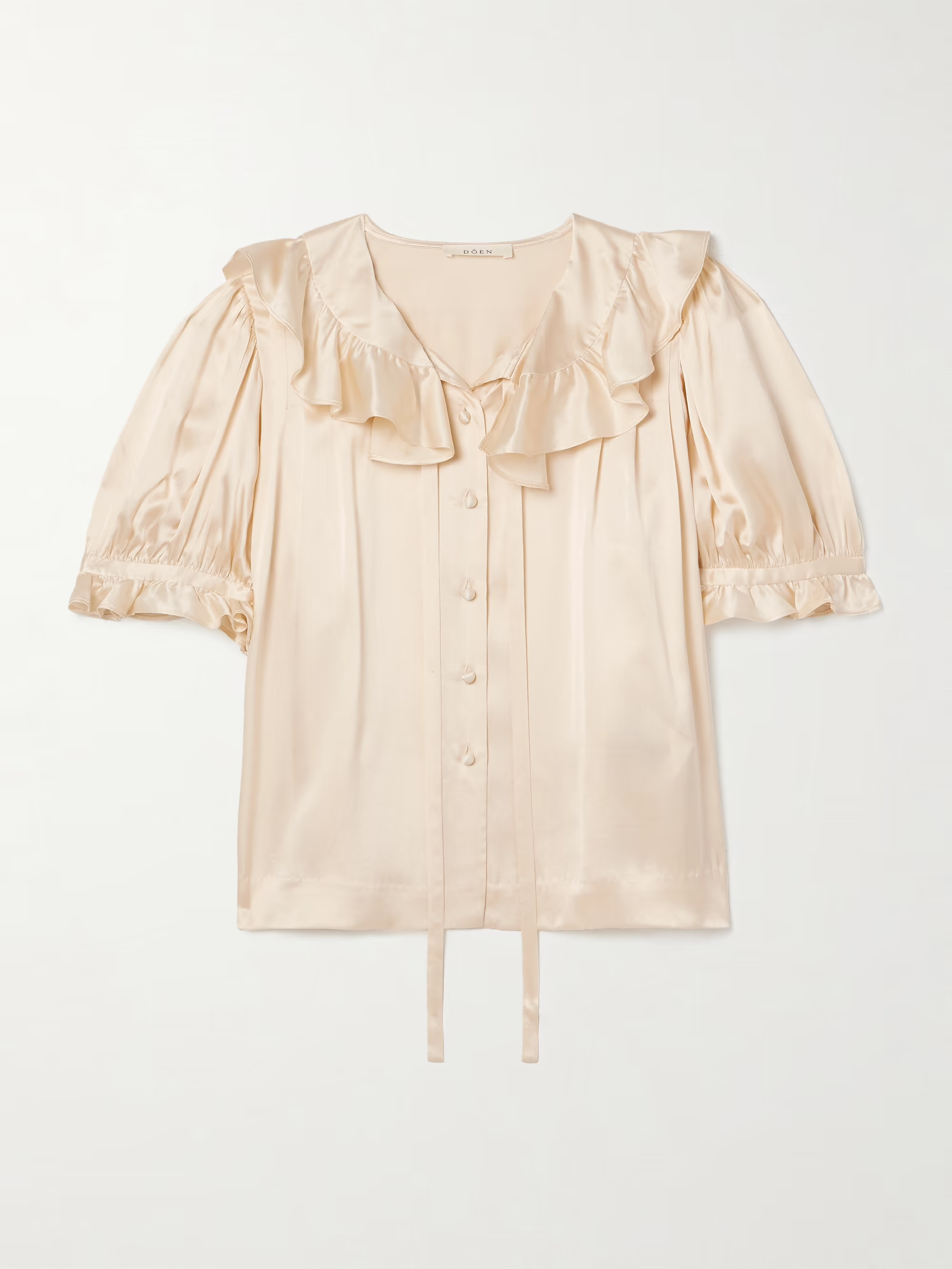 Kelela ruffled silk-charmeuse blouse | NET-A-PORTER (US)