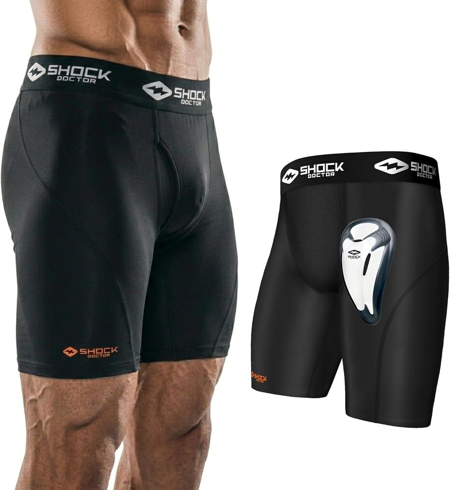 Shock Doctor Compression Shorts with Protective Bio-Flex Cup, Moisture Wicking Vented Protection ... | Amazon (US)