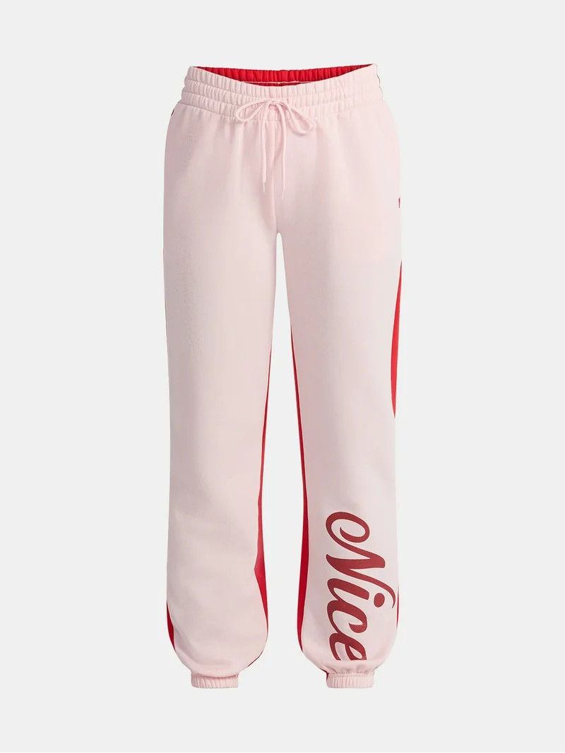 Women's Naughty and Nice Graphic Fleece Joggers, Sizes XXS-XXL | Walmart (US)