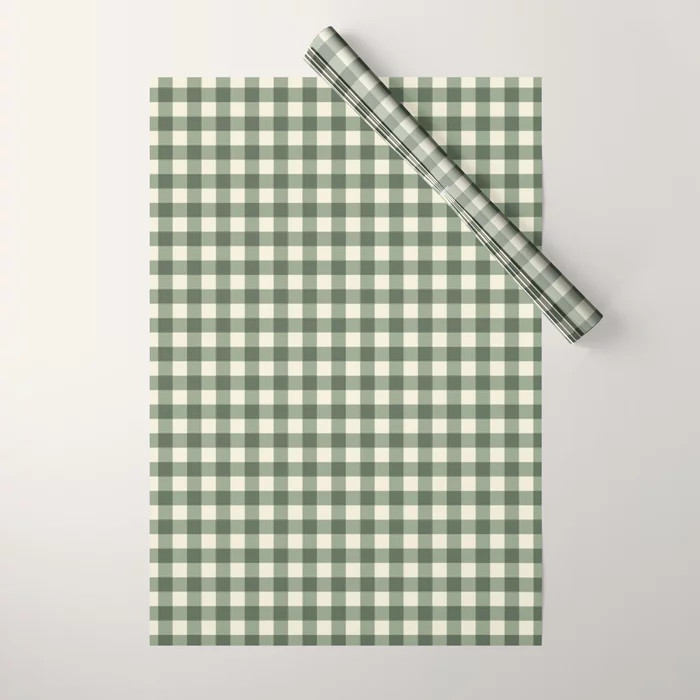Evergreen Check Wrapping Paper | Society6