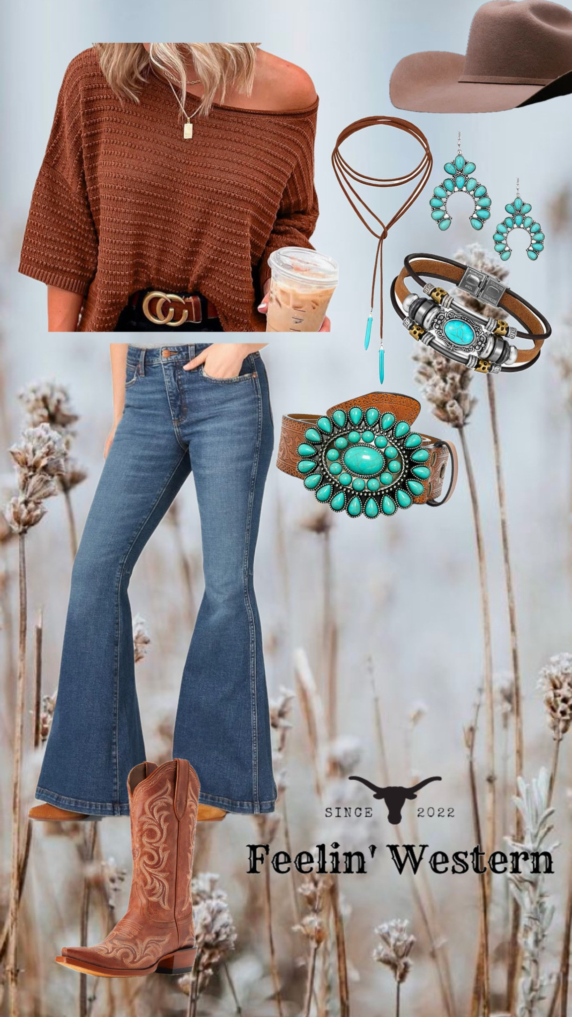 Brown and turquoise is the perfect combination for some Western flare! 