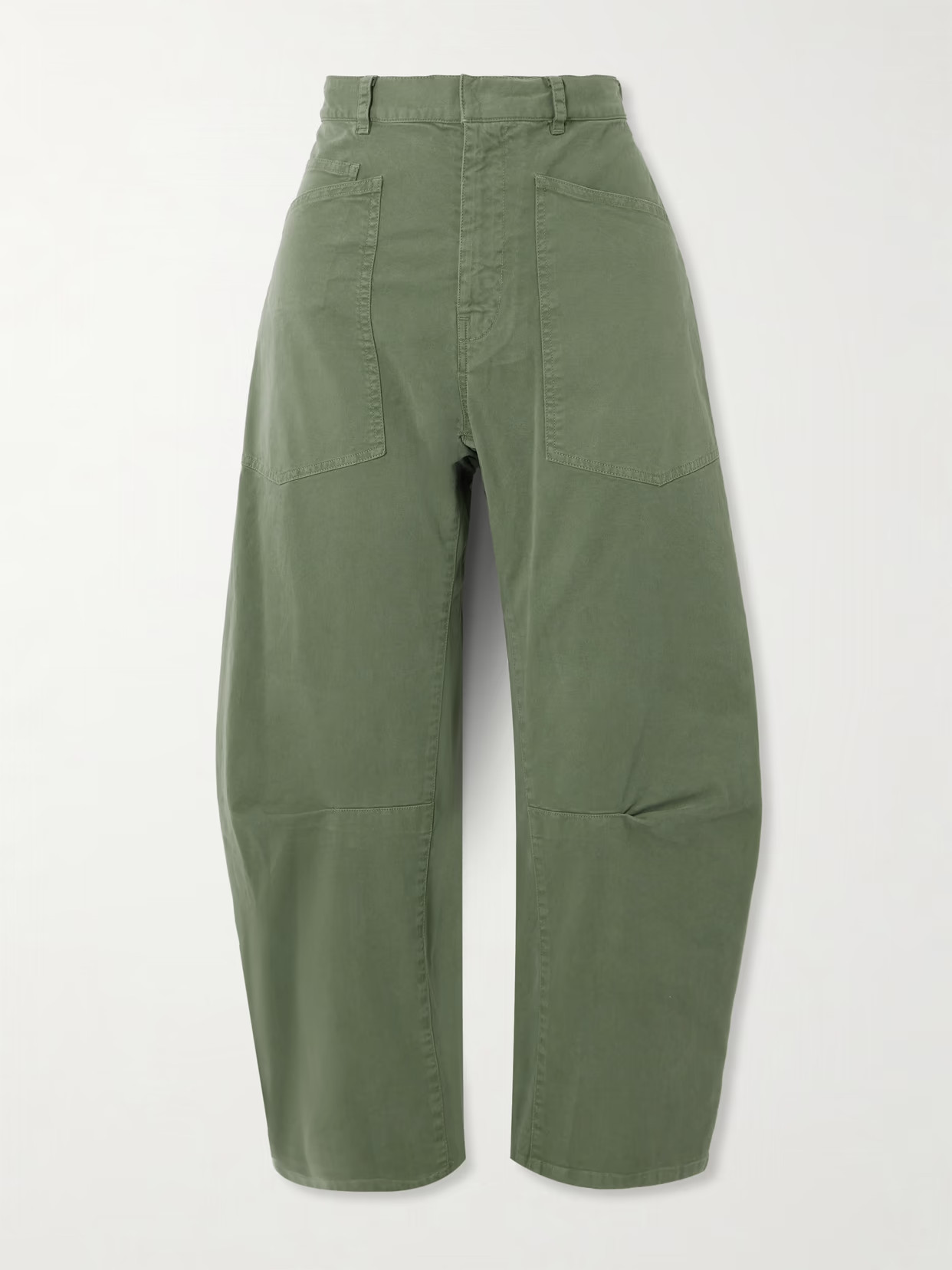 Nili Lotan - Shon Cotton-blend Twill Barrel-leg Pants - Green - US10 | NET-A-PORTER APAC